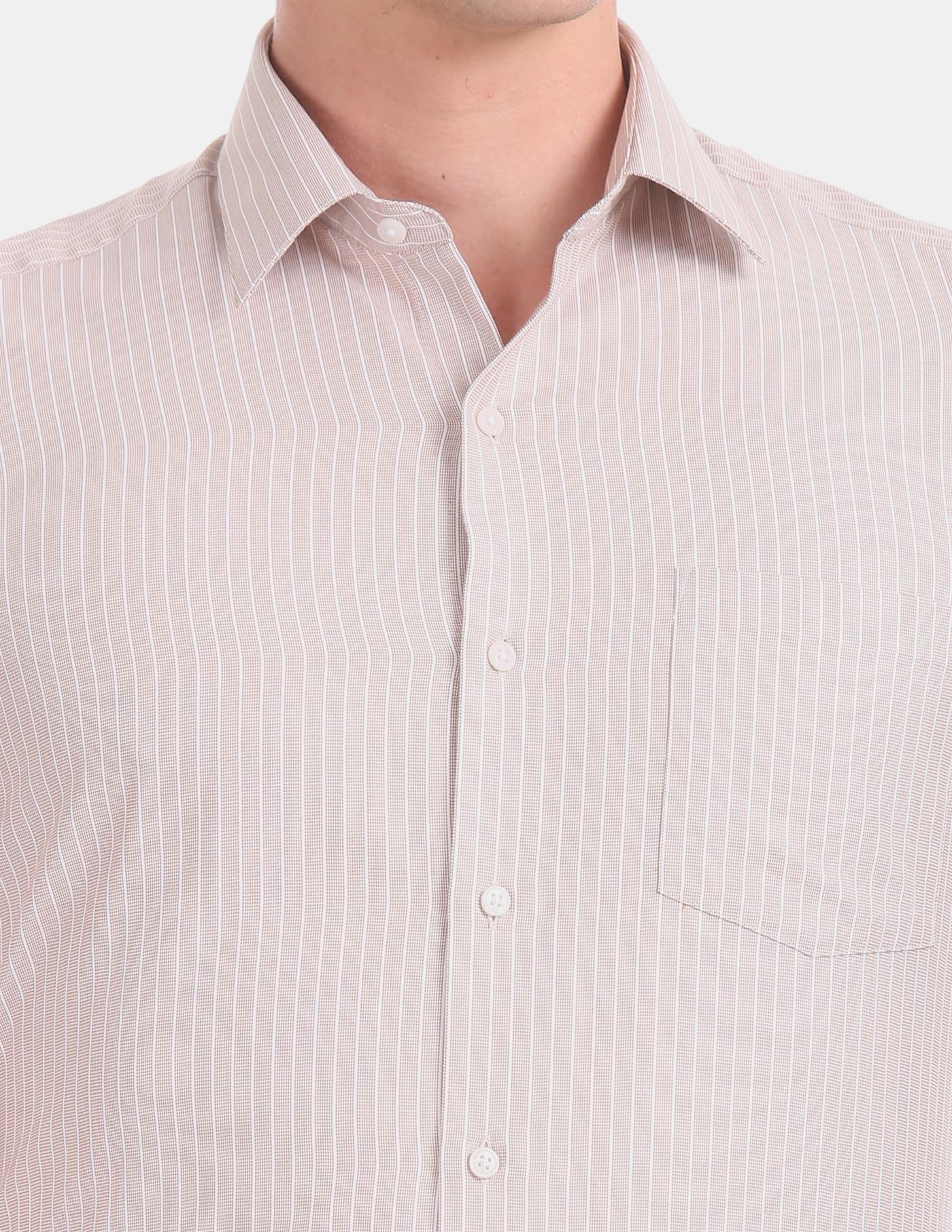 Arrow Men Formal Wear Beige Shirt